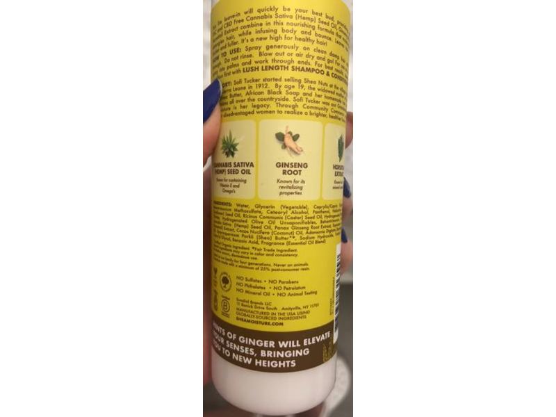 SheaMoisture Lush Length Lite Leave-In, Cannabis Sativa (Hemp) Seed Oil, 8 fl oz/237 mL