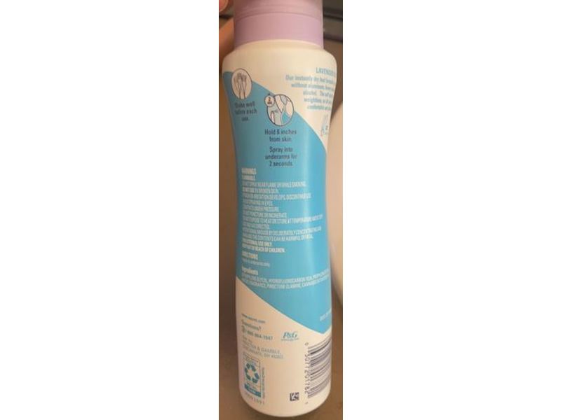 Secret Dry Spray Deodorant, Lavender + Hemp Seed Oil, Aluminum Free, 4.1 oz/116 g