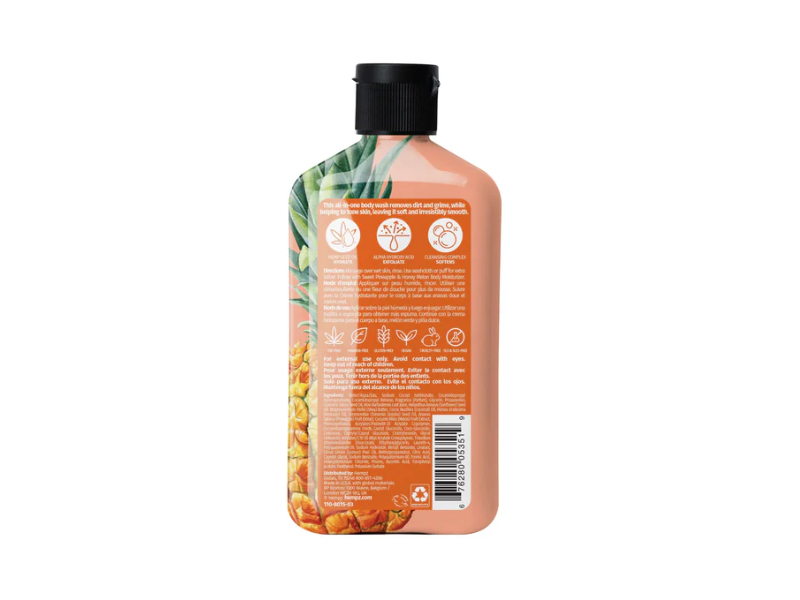 Hempz Herbal Body Wash, Sweet Pineapple & Honey Melon, 17 fl oz/500 mL