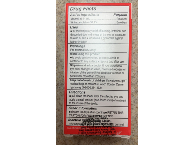 CVS Health Lubricant Eye Ointment, Sterile, 0.12 oz/3.5 g