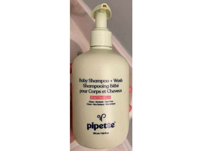 Pipette Baby Shampoo + Wash, Rose + Geranium, 11.8 fl oz/351 mL