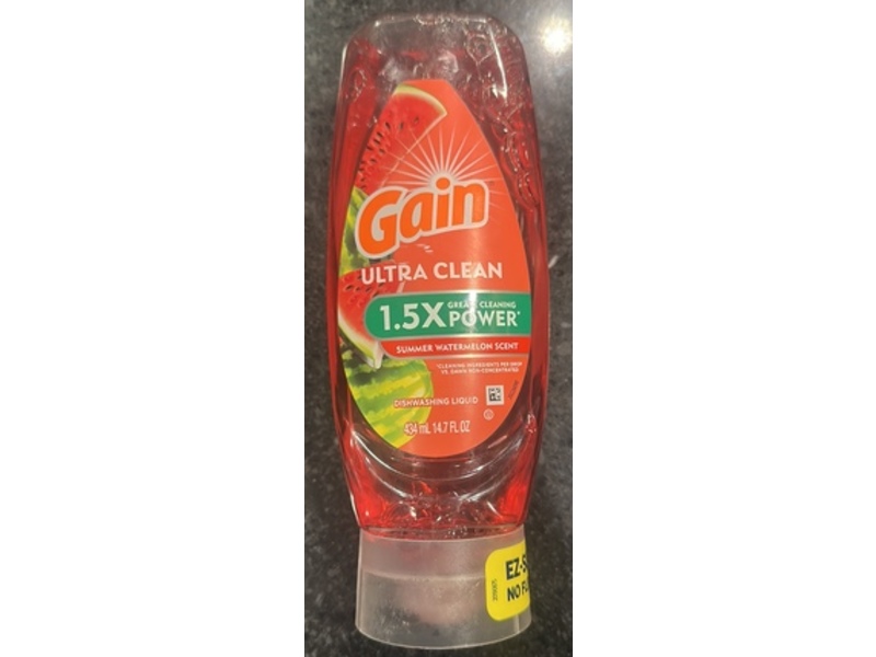 Gain Ultra Clean Dishwashing Liquid, Summer Watermelon, 14.7 fl oz/434 mL