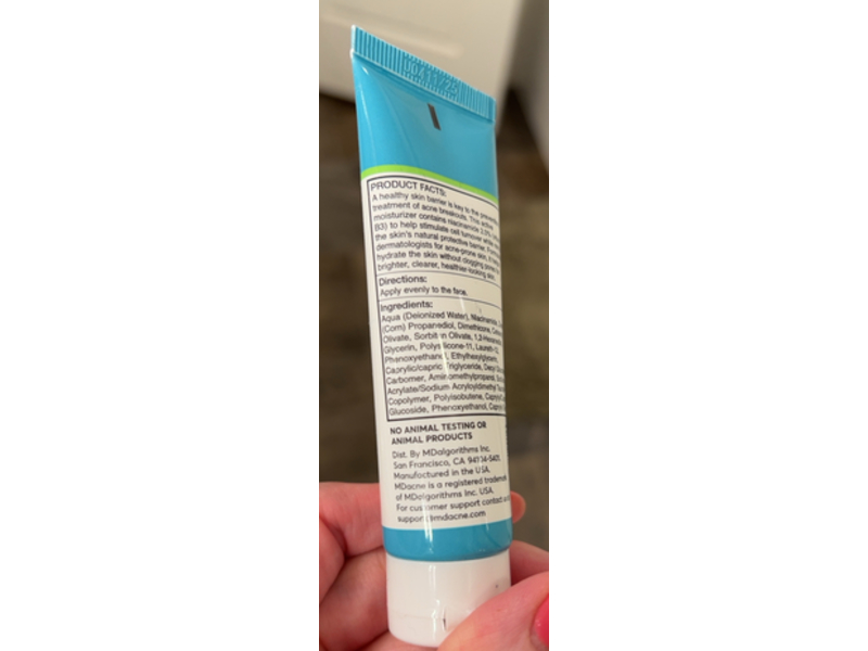Mdacne Customized Active Moisturizer, 2.0% Niacinamide, 1 oz/30 mL