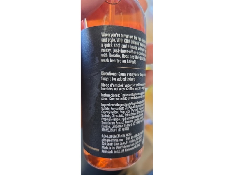 Gibs Grooming Hitman Texturizing Spray, 5.75 fl oz/170 mL