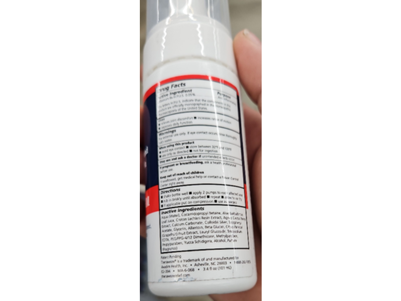 Theraworx Relief Joint Discomfort & Inflammation Foam, 3.4 fl oz/101 mL