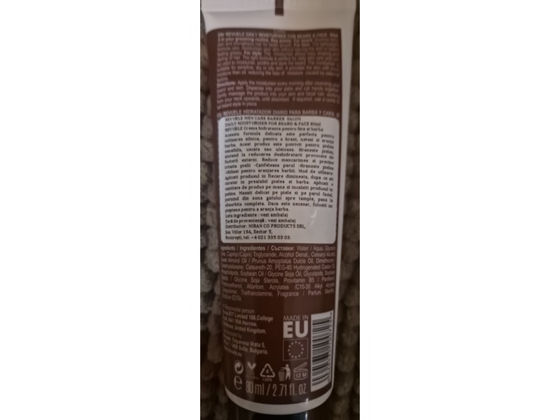 Revuele Step 3 Daily Beard & Face Moisturizer, 2.71 fl oz/80 mL