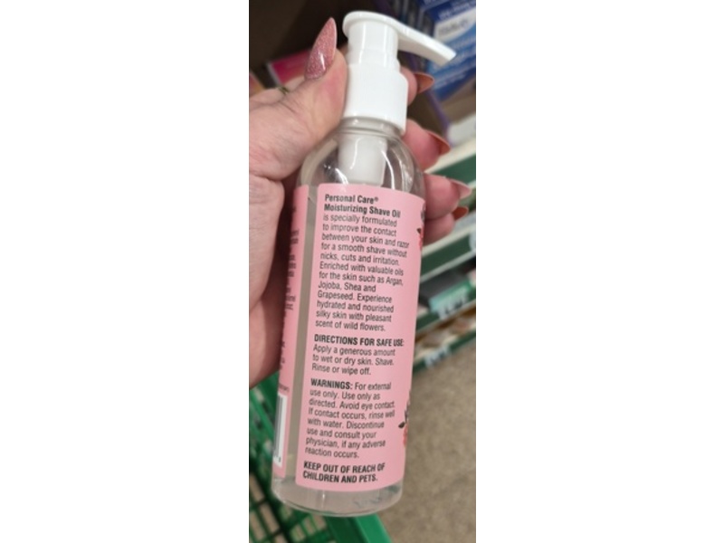 Personal Care Moisturizing Shave Oil, Wild Flowers, 6 fl oz/177 mL