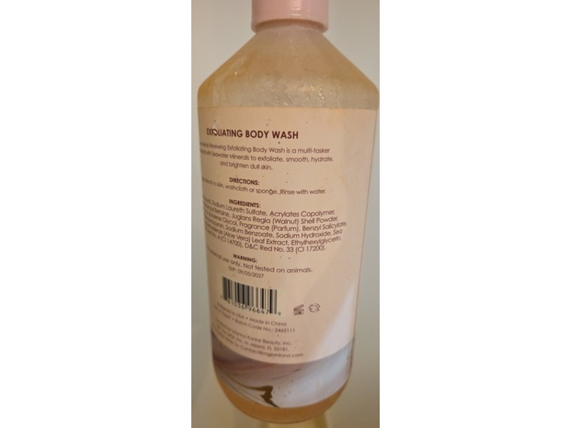 Manna Kadar Sea Minerals Exfoliating Body Wash, Pomegranate, 33.81 fl oz/1 L