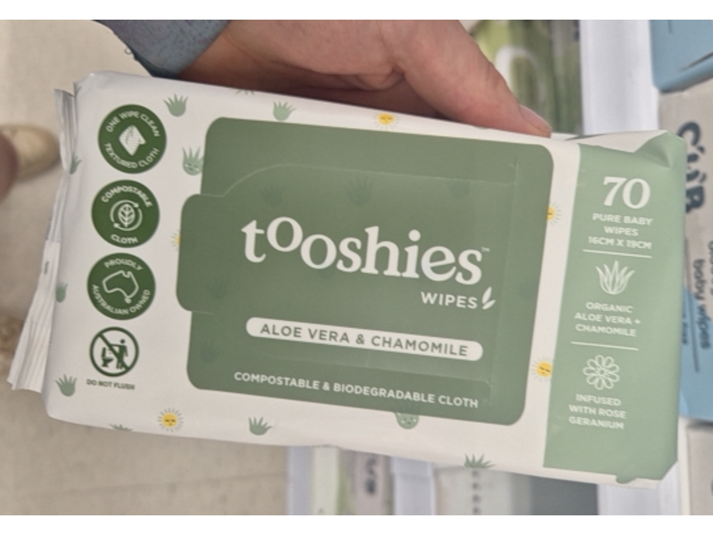 Tooshies Wipes, Aloe Vera & Chamomile, 70 Count, Pack Of 4