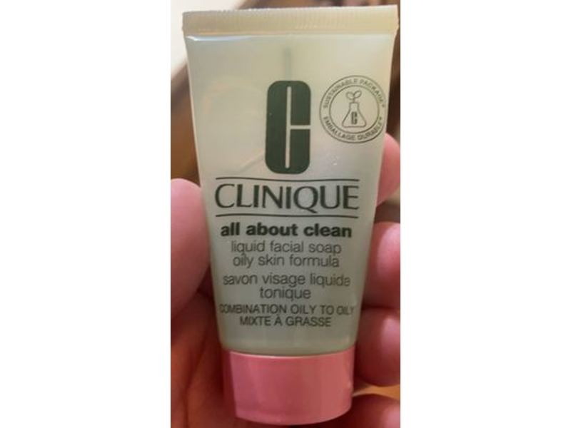Clinique All About Clean Liquid Facial Soap Oily Skin, 1 fl oz/30 mL, Pack Of 3