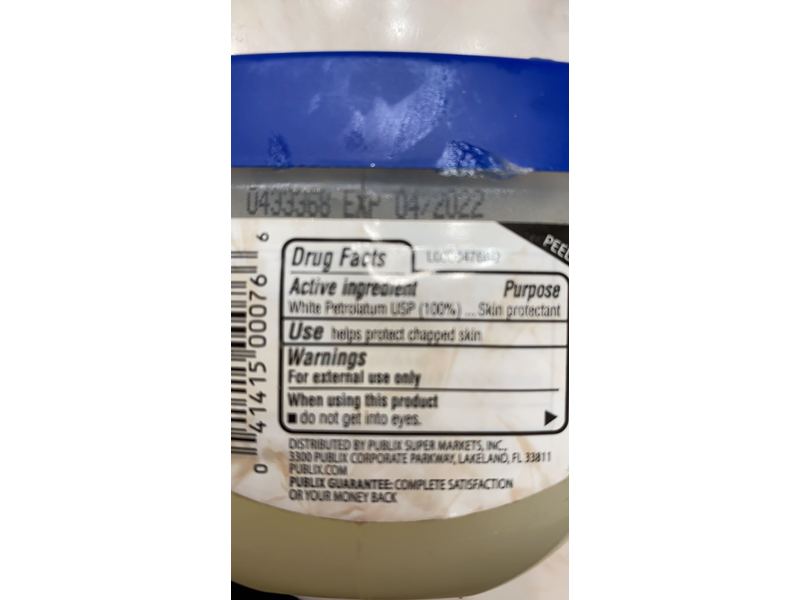 Publix Petroleum Jelly, 3.75 oz/106 g