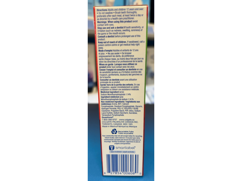 Colgate Optic White Advanced Toothpaste, Oxygenating White, 73 mL