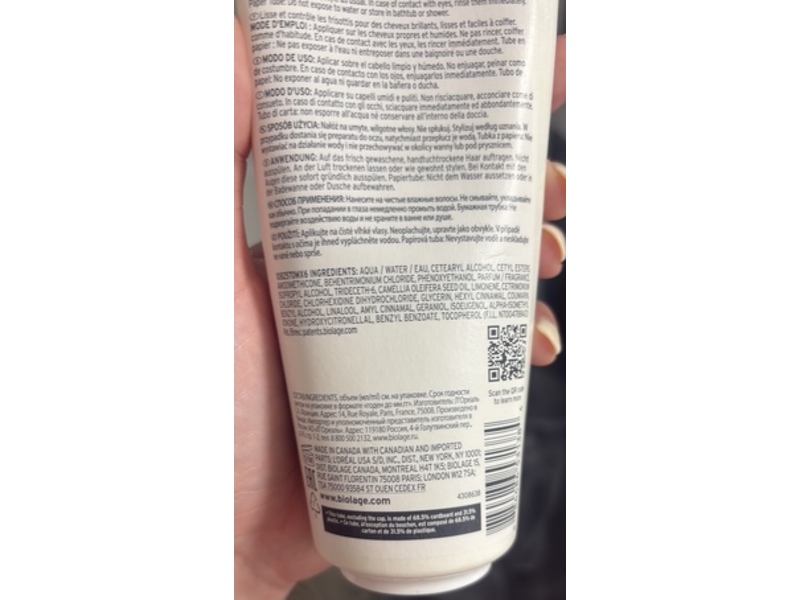 Biolage Smooth Proof Leave-In Cream, Camellia Oil + Glycerin, 6.8 fl oz/200 mL