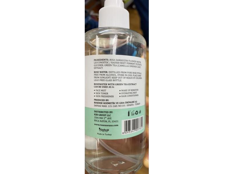Rosense Rose Water, Green Tea, 6.8 fl oz/200 mL