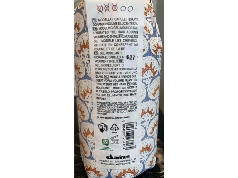 Davines This Is A Medium Hold Modeling Gel, 8.45 fl oz/250 ml