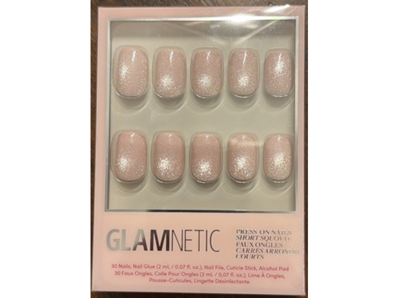 Glamnetic Press On Nails Kit, Pinky Promise, 0.07 fl oz/2 mL, 30 Count