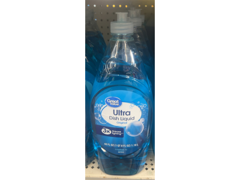 Great Value Ultra Dish Liquid, Original, 40 fl oz/1.18 L