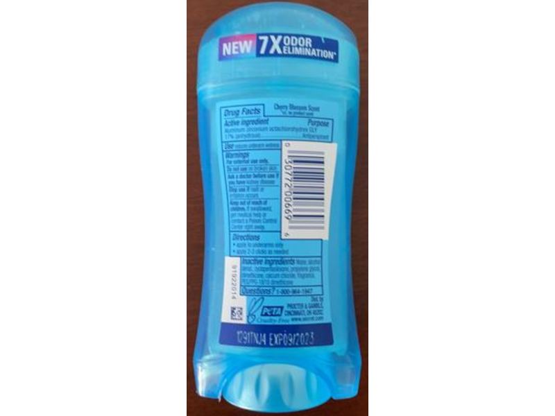 Secret Fresh Clear Gel, Cherry Blossom, 2.6 oz/73 g