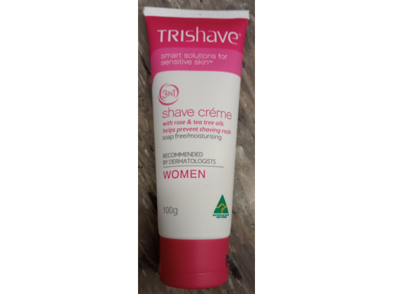 Trishave 3 In 1 Shave Creme, Rose & Tea Tree Oils, 100 g