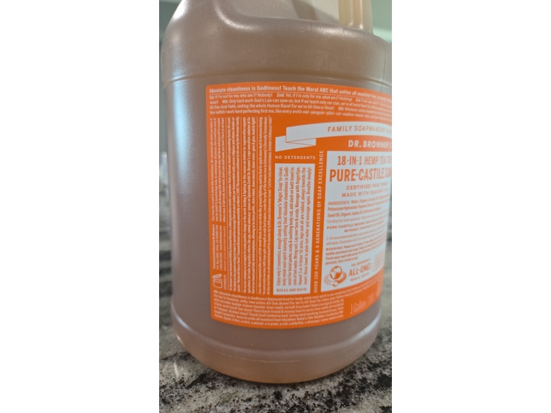 Dr. Bronner's Pure Castile Liquid Soap, Hemp Tea Tree, 1 Gallon/3.8 L