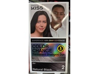 Kiss Color Change Permanent Shampoo Dye, Natural Black, 2 Applications - Image 3
