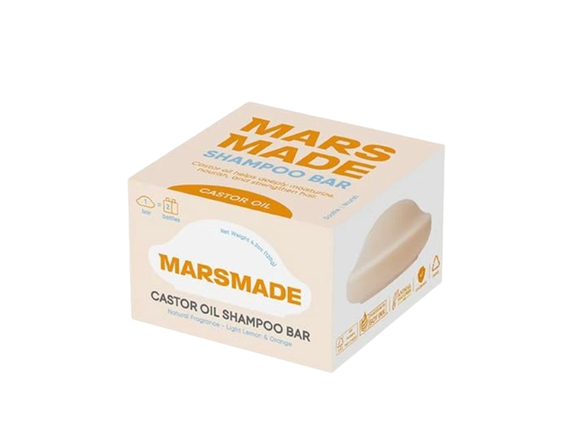 Mars Made Shampoo Bar, Castor Oil, 4.2 oz/120 g