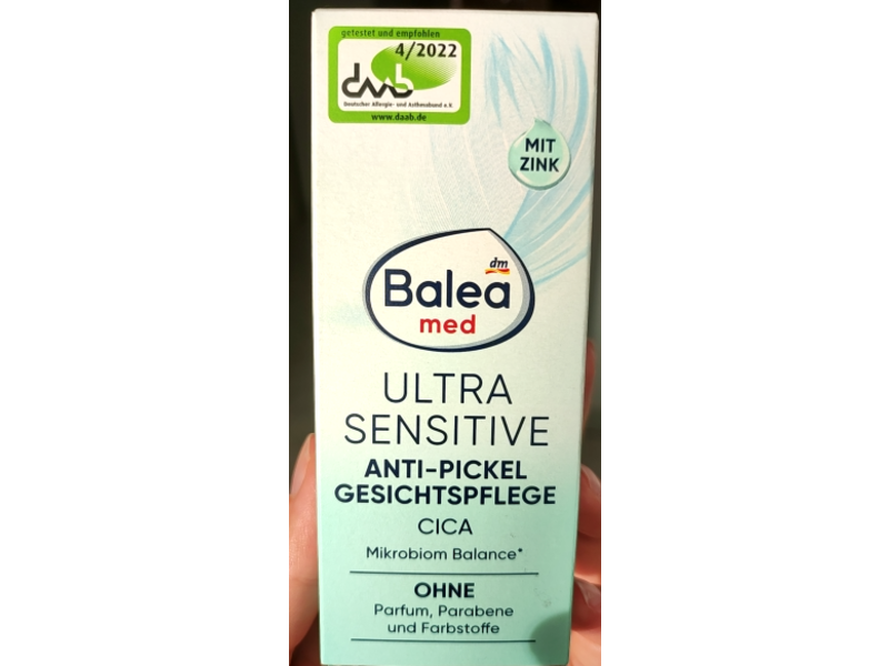 Balea Med Anti-Pimple Face Care Cica Ultra Sensitive, Mit Zink, 50 mL