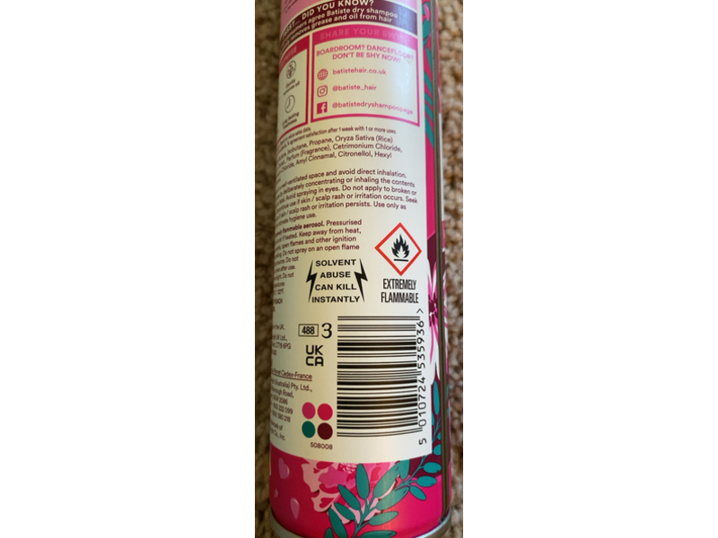 Batiste Dry Shampoo, Blush Flirty Floral, 350 mL