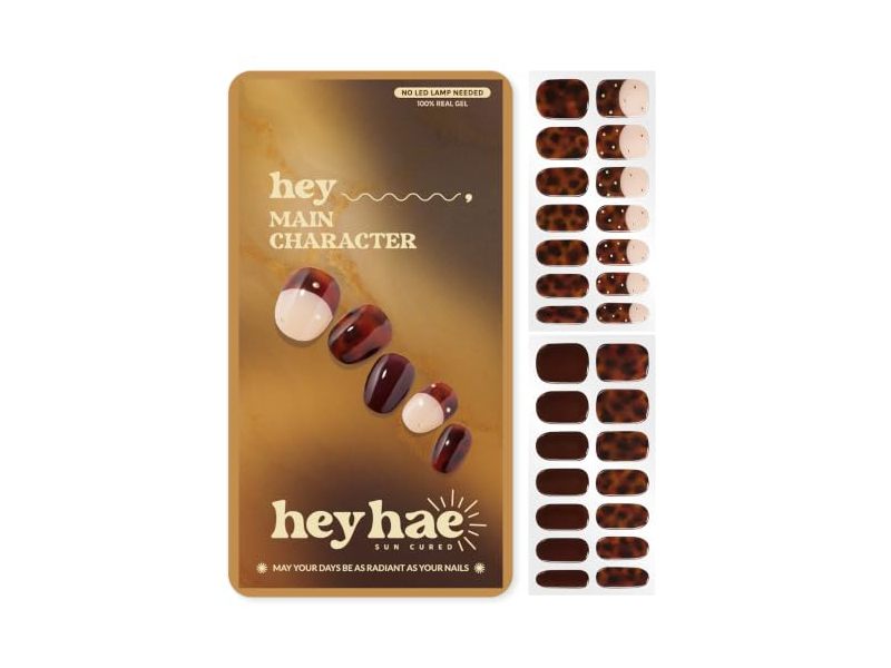 Heyhae Semi Solar-Cured Gel Nail Strips, Main Character, 28 Count
