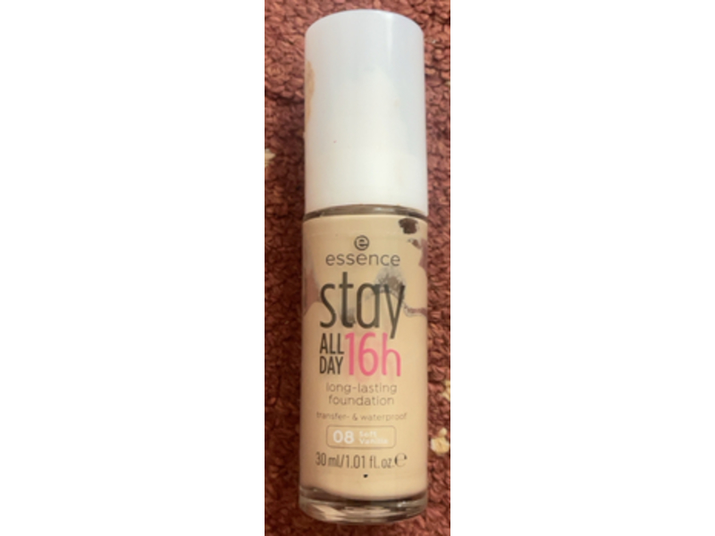 Essence Stay All Day Foundation, 08 Soft Vanilla, 1.01 fl oz/30 mL