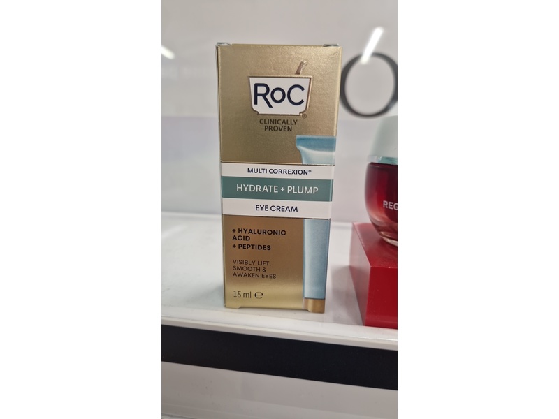 ROC Hydrate + Plump Multi Correxion Eye Cream, Hyaluronic Acid + Peptides, 0.5 fl oz/15 mL