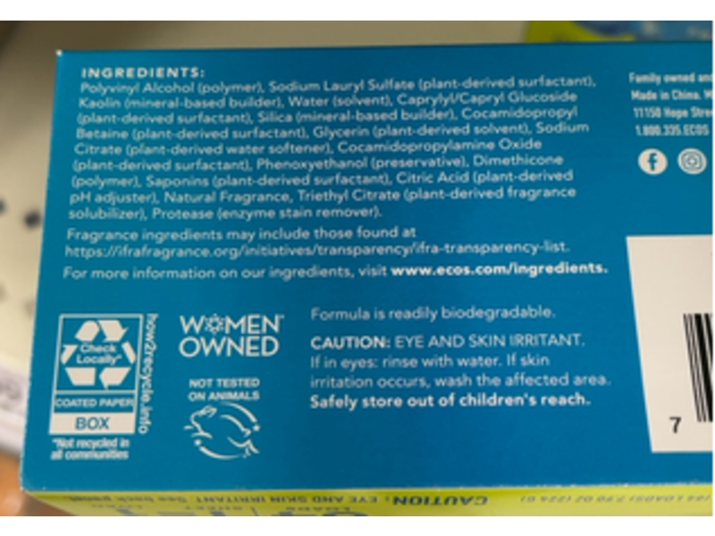 Ecos Plant Powered Laundry Detergent Sheets, Magnolia & Lily, 64 Count