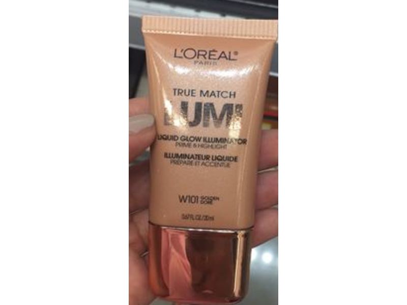 L'Oreal Paris True Match Lumi Liquid Glow Illuminator, W101 Golden, 0.67 fl oz/20 mL