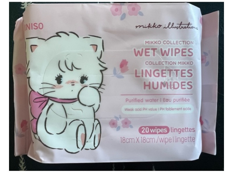 Miniso Mikko Collection Wet Wipes, 20 Count