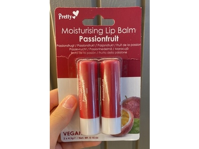 Pretty Moisturising Lip Balm, Passion Fruit, 0.15 oz/4.3 g, Pack Of 2