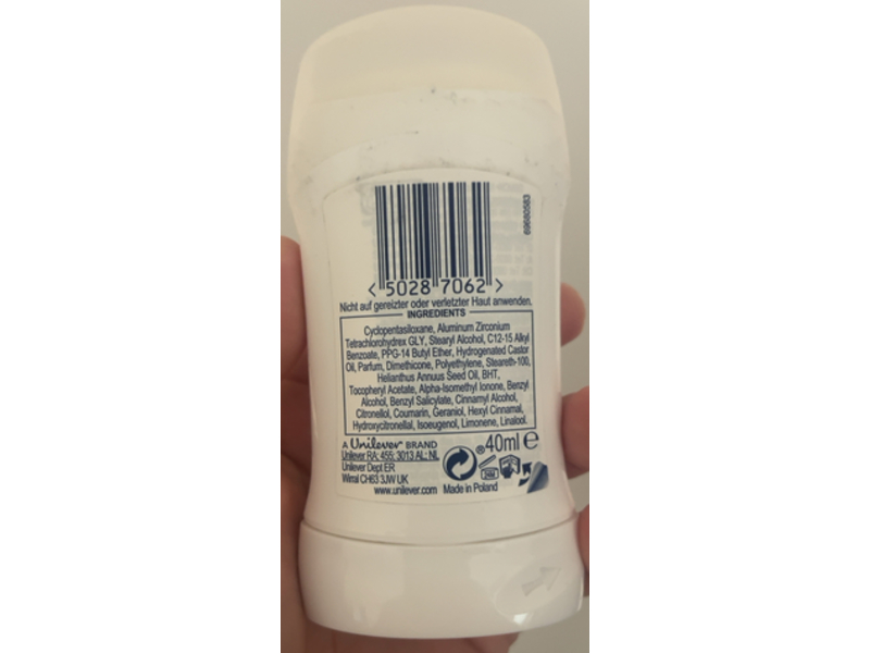 Dove Invisible Dry Deodorants & Antiperspirants, White Freesia & Violet Flower Scent, 40 mL