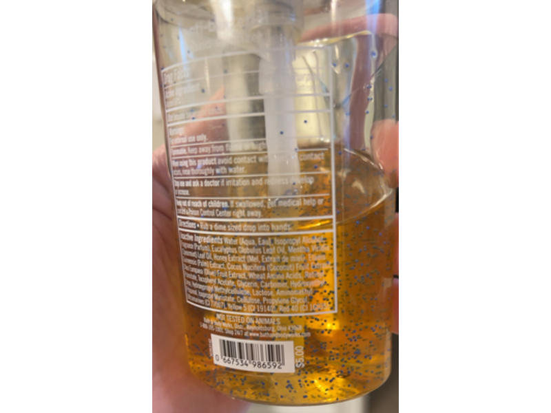 Bath & Body Works Stress Relief Anti-bacterial Hand Sanitizer, Eucalyptus Spearmint, 7.6 fl oz/225 mL