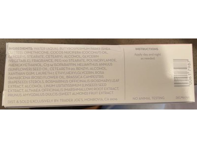 Trader Joe's Ultra Moisturizing Hand Cream, Rose Oil, 3 oz/85 g