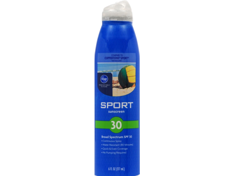 Kroger Sport Sunscreen, SPF 30, 6 fl oz/177 mL