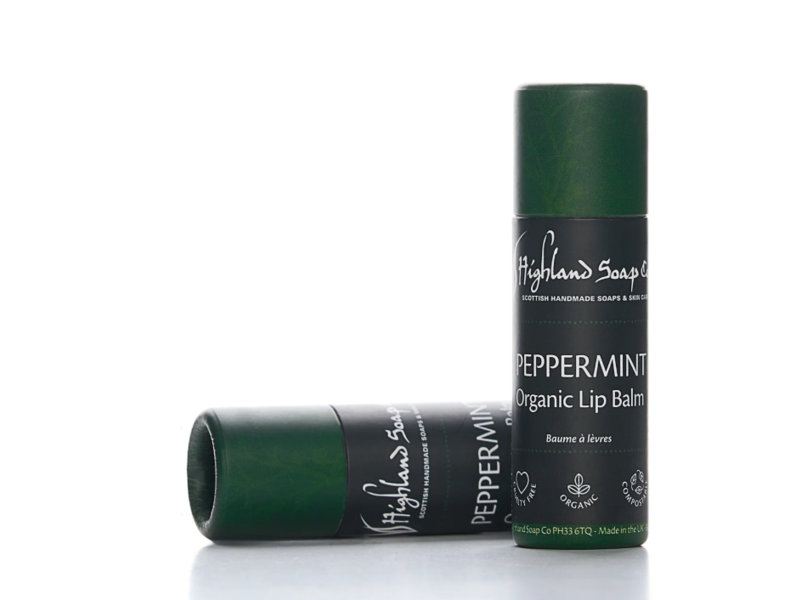 Highland Soap Co. Organic Lip Balm, Peppermint, 12 mL