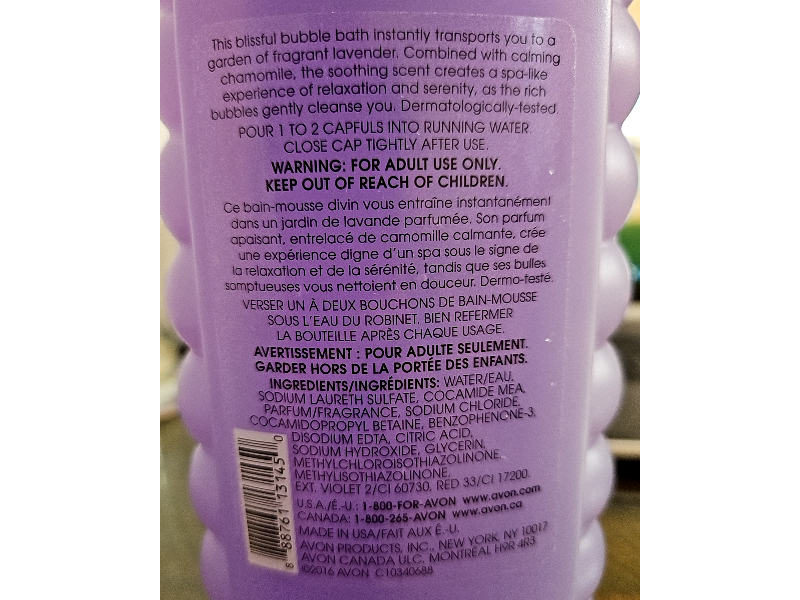 Avon Senses Bubble Bath, Lavender Garden, 24 fl oz/700 mL