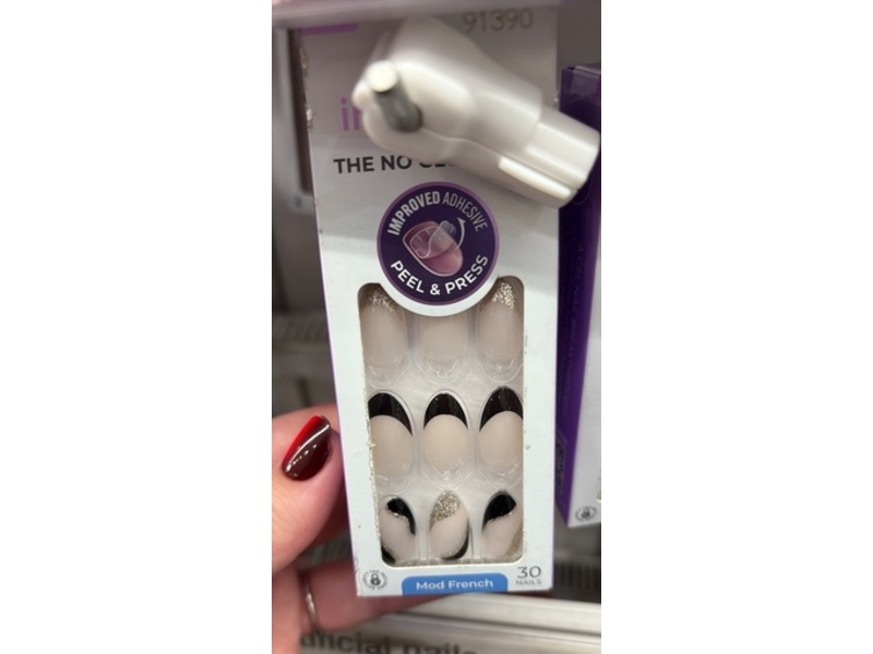 Impress No Glue Mani Press On Nails, Mod French, 30 Count