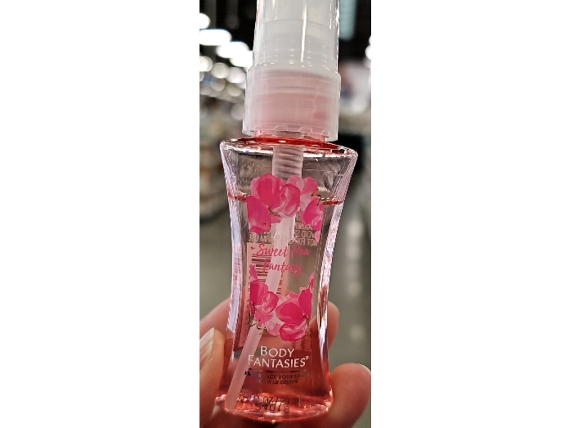 Body Fantasies Fragrance Body Mist, Pink Sweet Pea Fantasy, 1 fl oz/29 mL, 4 Count