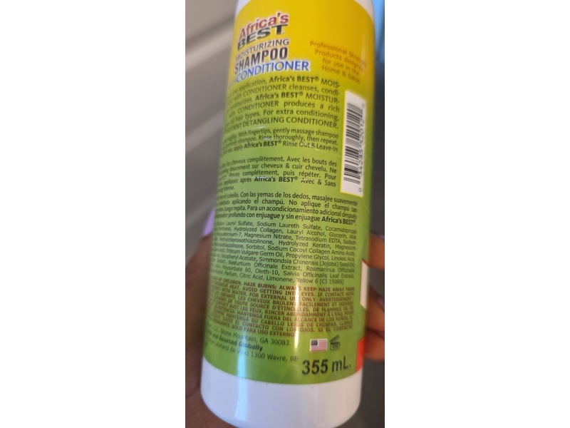 Africa's Best Moisturizing Shampoo Conditioner, Vitamin E & Keratin, 12 fl oz/355 mL