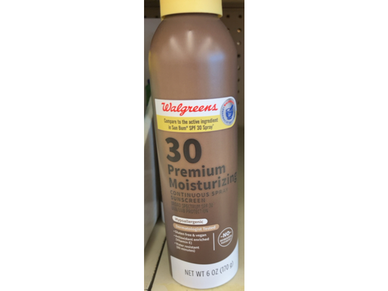 Walgreens Premium Moisturizing Sunscreen Spray, SPF 30, 6 oz/170 g