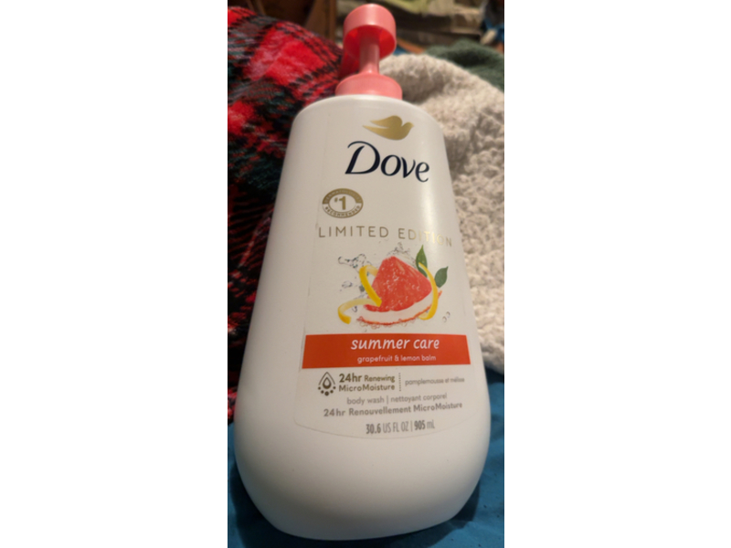 Dove Summer Care Body Wash, Grapefruit & Lemon Balm, 30.6 fl oz/905 mL