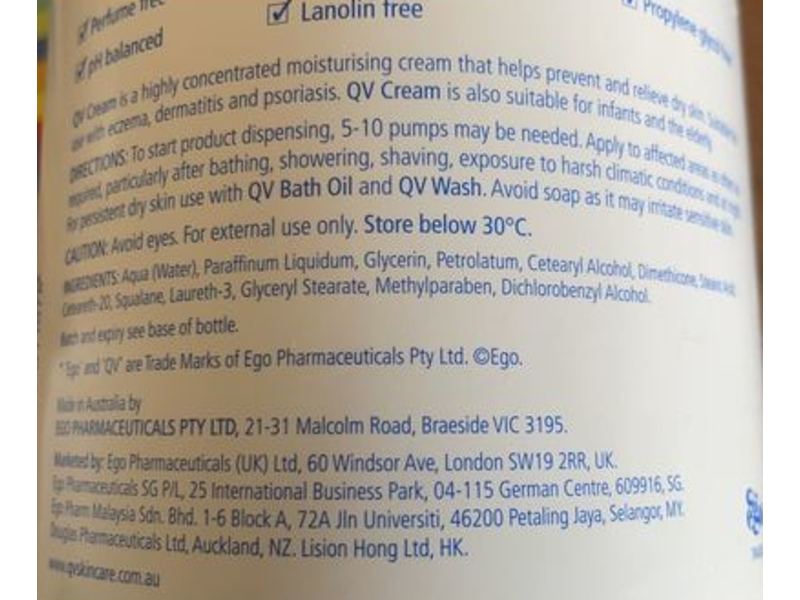 QV Moisturising Cream, 1Kg