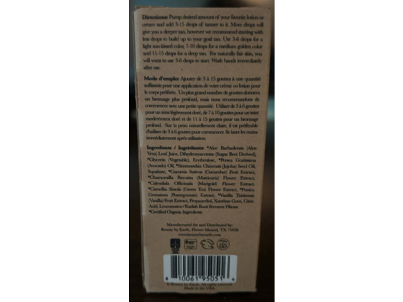 Beauty By Earth Self Tanner Tanning Drops, 1 fl oz/30 mL