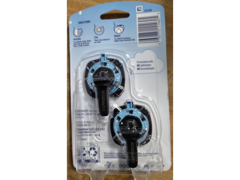 Febreze Car Air Freshener Clip, Watermelon Scent, 0.06 fl oz/2 mL, 2 Count