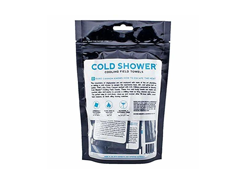 Duke Cannon Supply Co. Cold Shower Cooling Field Towel and Body Wipes, Pack of 15
